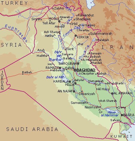 iraq map baghdad
